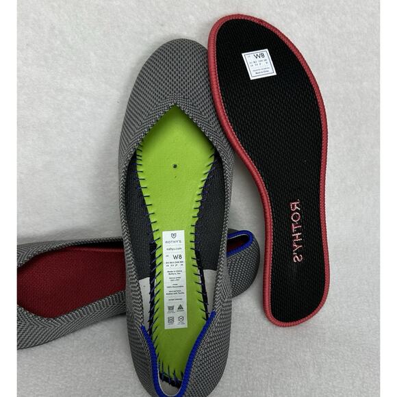 ROTHY'S Birdseye Ballet Flat Loafer Round Toe Charcoal Gray Slip On Size 8 NWOB - Picture 5 of 9